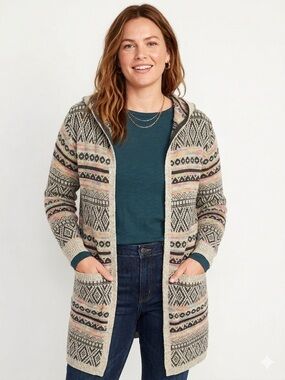 Monteau Black & White Chunky Knit Cardigan